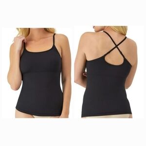 Maidenform Black Cover Your Bases SmoothTec Cami Shapewear Sz L NEW